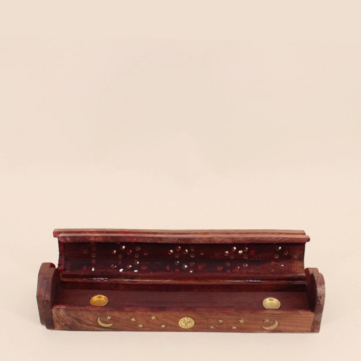 Boite à encens en bois 30cm naturel, ORNAMI