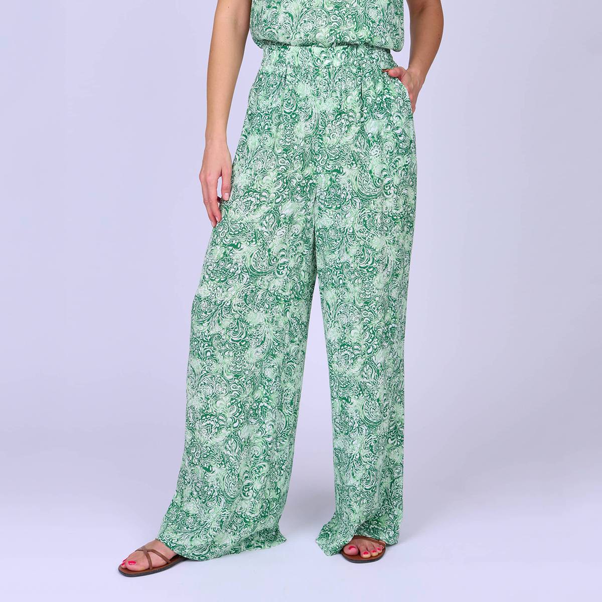 Pantalon large Gennie vert, MISE AU GREEN