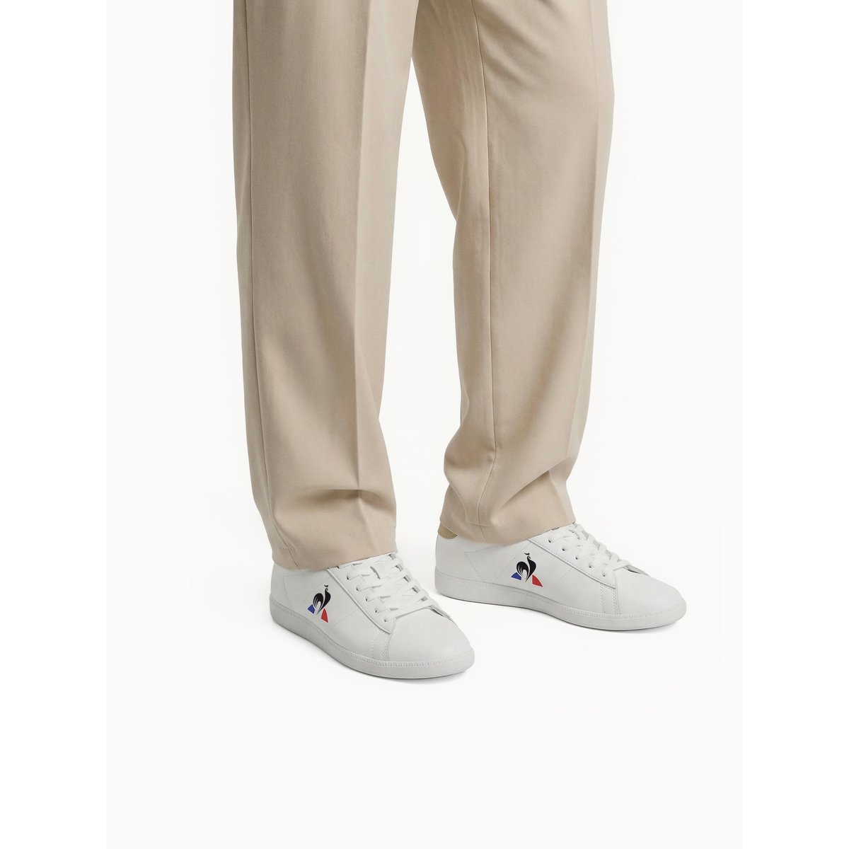 Sneakers de ville en cuir Courtset optical white/tan, LE COQ SPORTIF