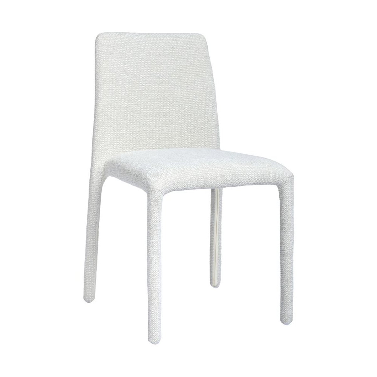 Chaise repas empilable tissu chenillé beige, ZAGO
