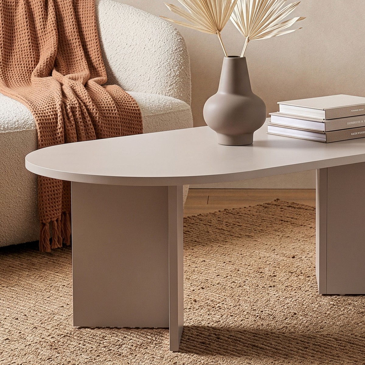 Table basse ovale L119 cm - IRIS cashmere, CALICOSY
