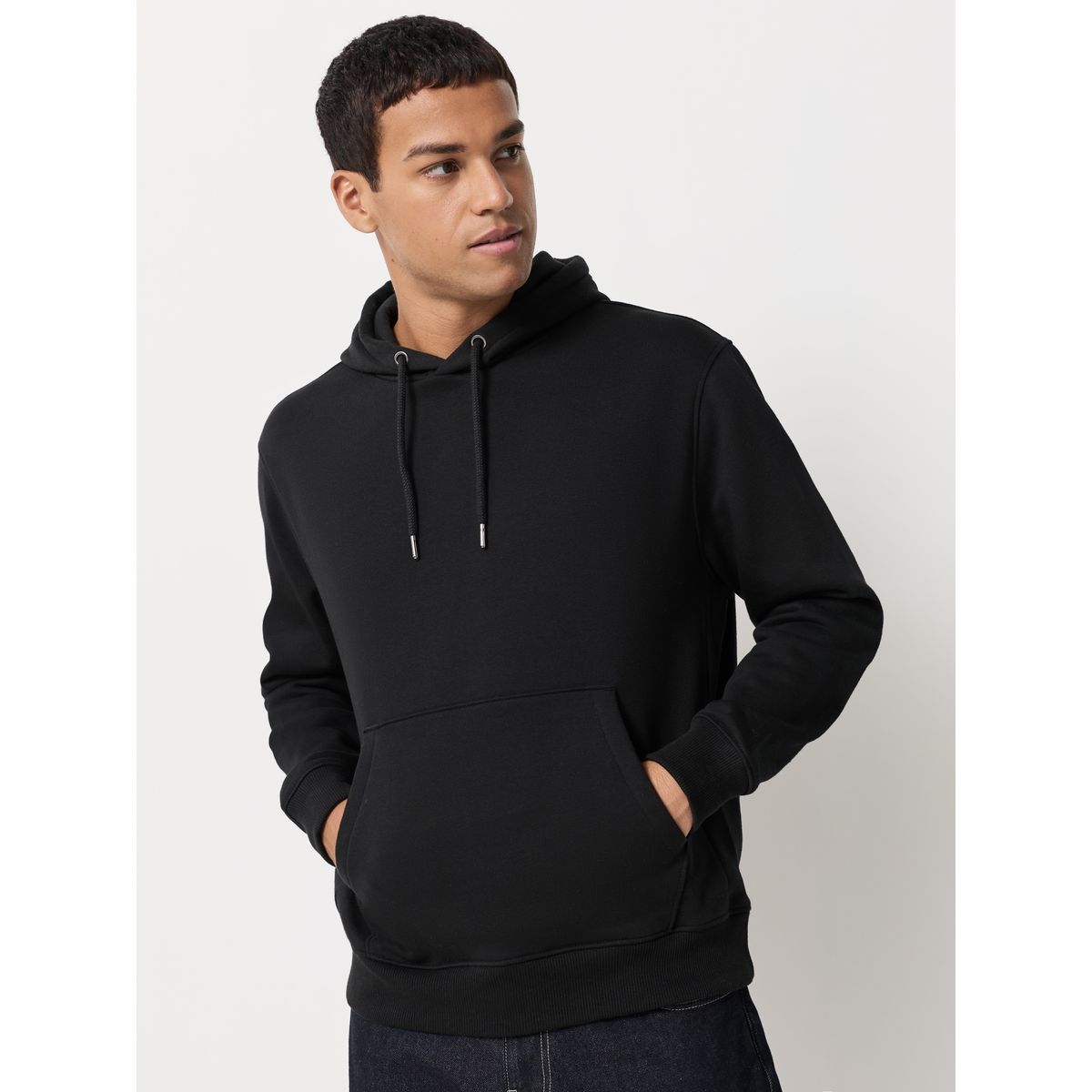 Sweat à capuche en jersey de coton, lot 2 noir/naturel, NEXT