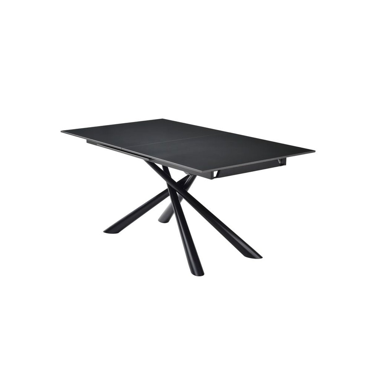 Table repas en céramique 160 cm avec allonge noir, ZAGO