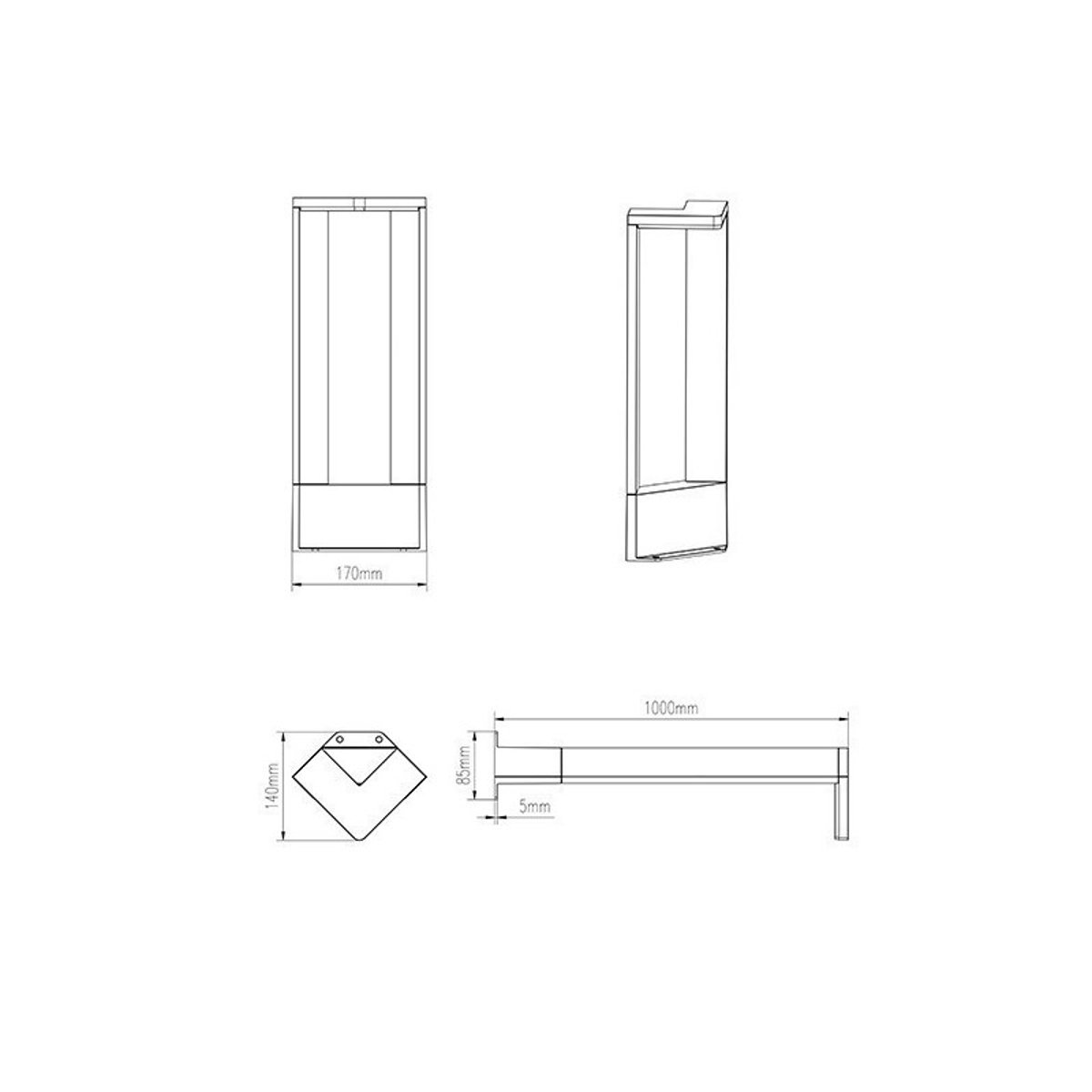 Borne Lumineuse Led Exterieure Skyscraper 1000 Lm anthracite, MILLUMINE