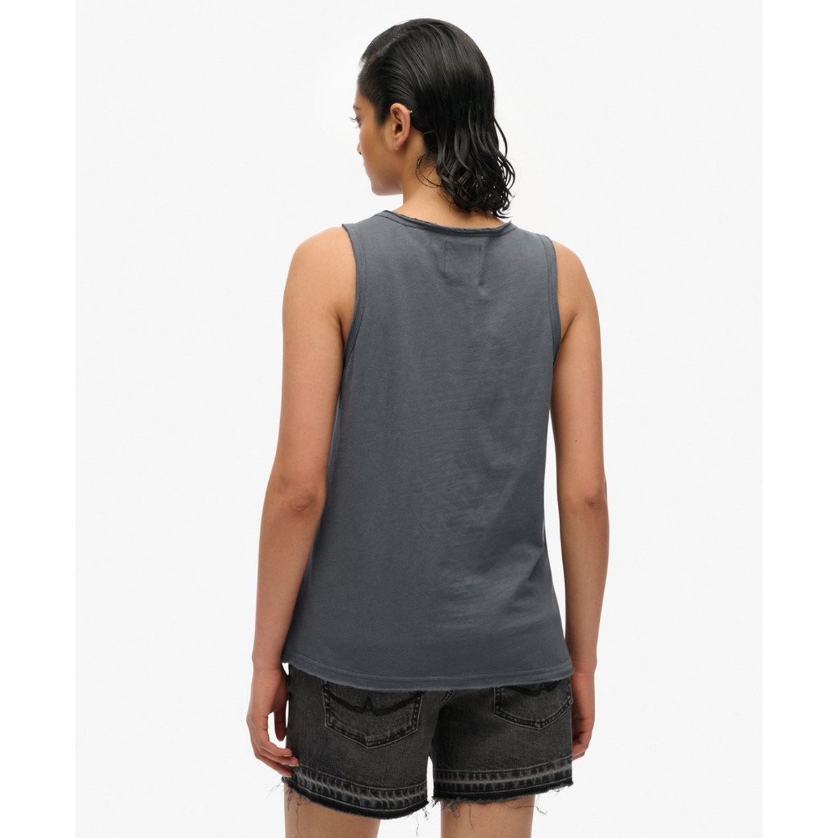 Débardeur à encolure dégagée Neo Trad Tattoo noir délavé flammé, SUPERDRY