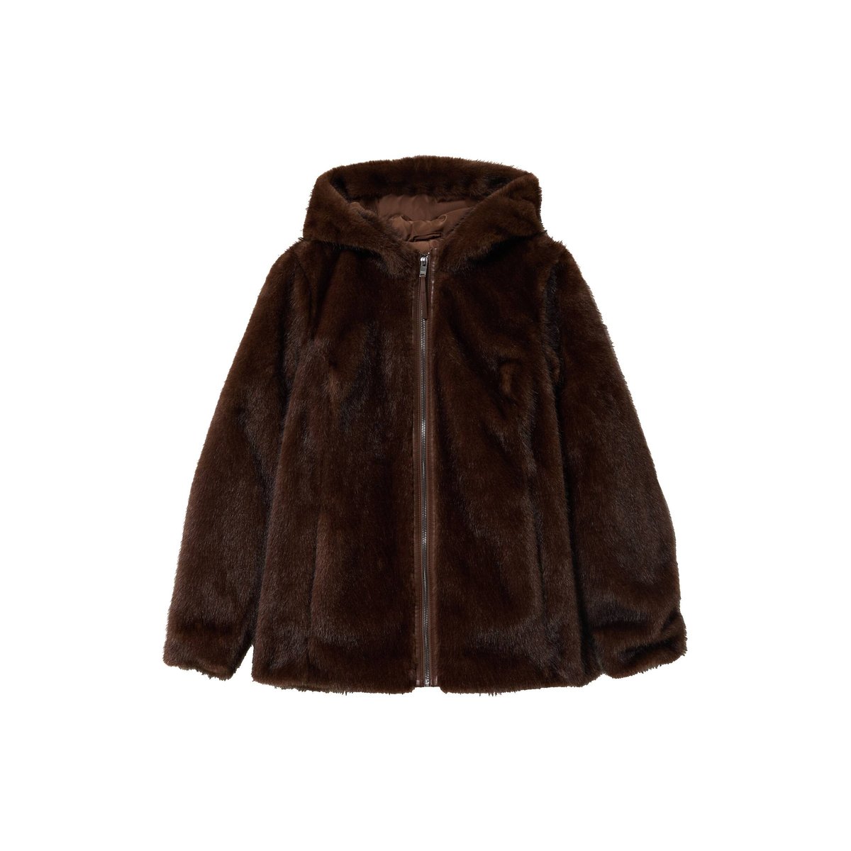 Manteau doublé avec capuche marron foncé, BREAL
