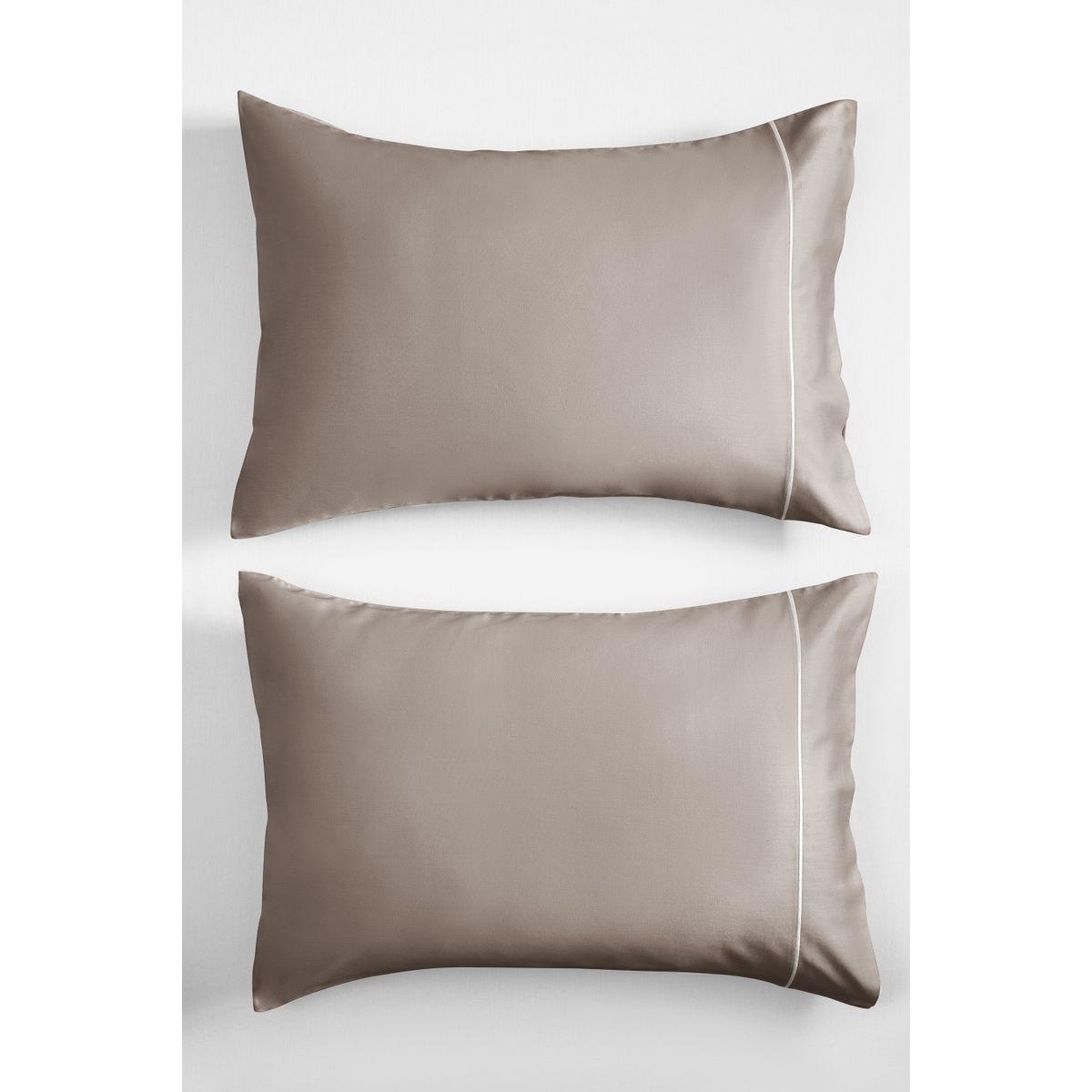 Taies d'oreillers luxe, lot de 2 marron mink, NEXT