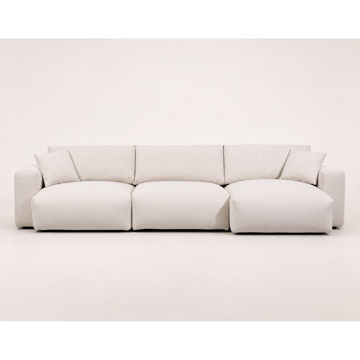 canapé d'angle réversible 5 places en tissu, JULINE beige, BEST MOBILIER