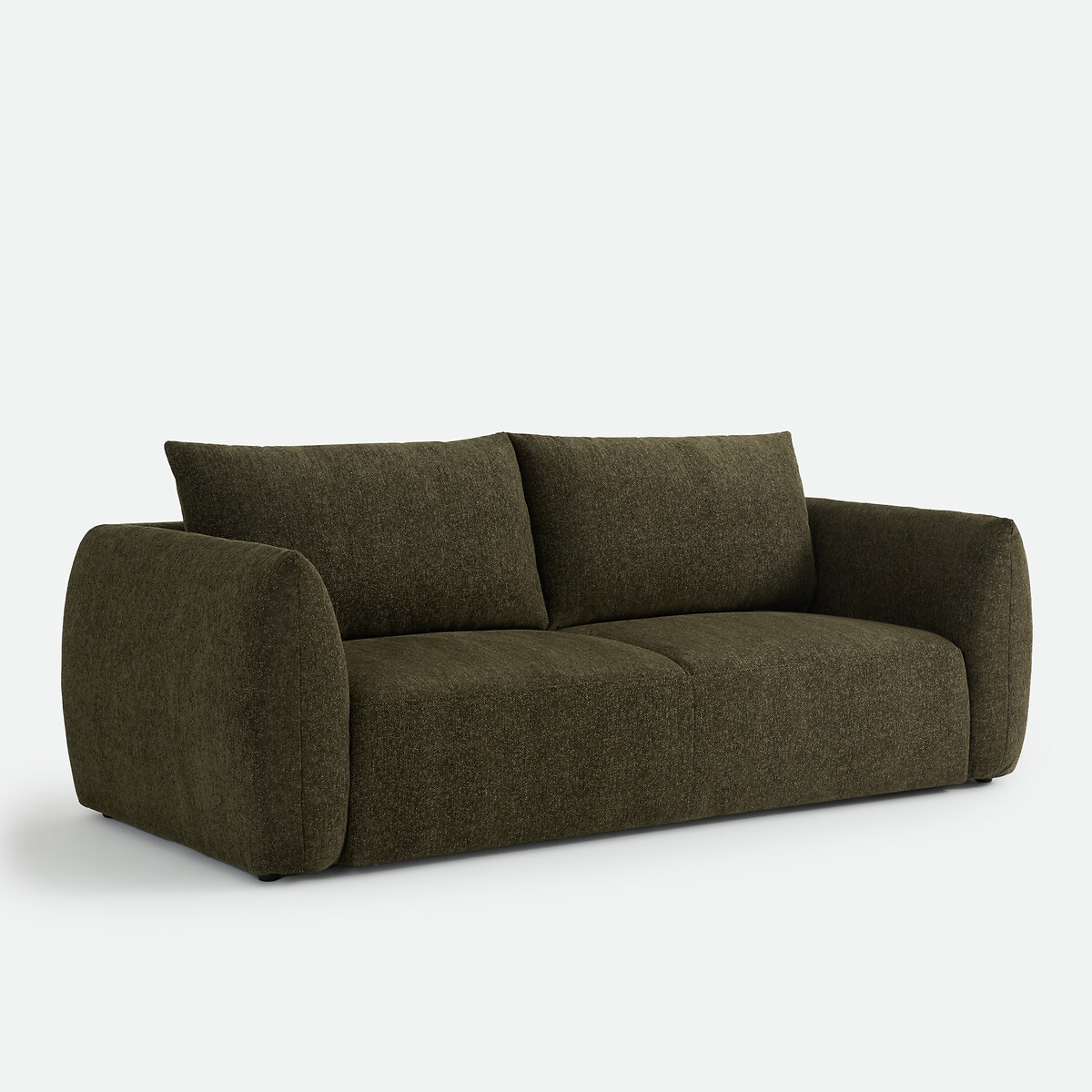 Canapé droit, 3 ou 4 places, en chenille chiné, EDITH kaki, LA REDOUTE INTERIEURS