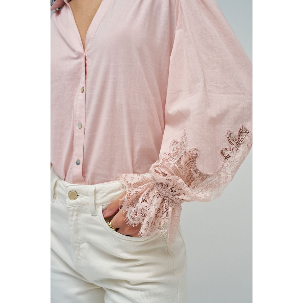 CHEMISE AVEC DENTELLE rose, SALSA JEANS