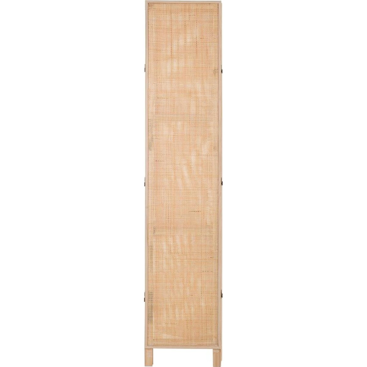 Paravent rectangulaire en bois et bambou bois naturel et cannage beige, RECOLLECTION