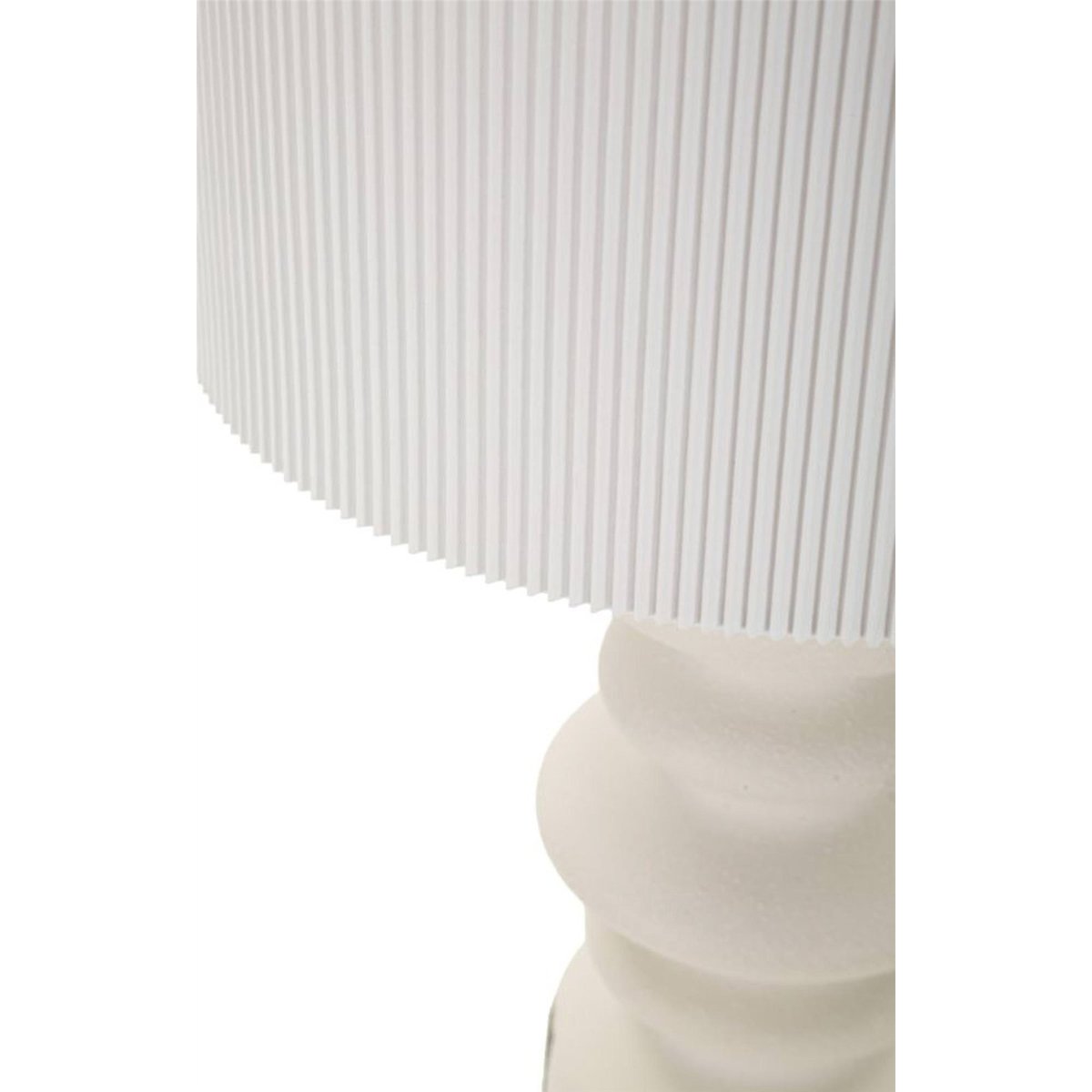 Lampe à poser céramique abat-jour plissé MODERN blanc et doré, RECOLLECTION