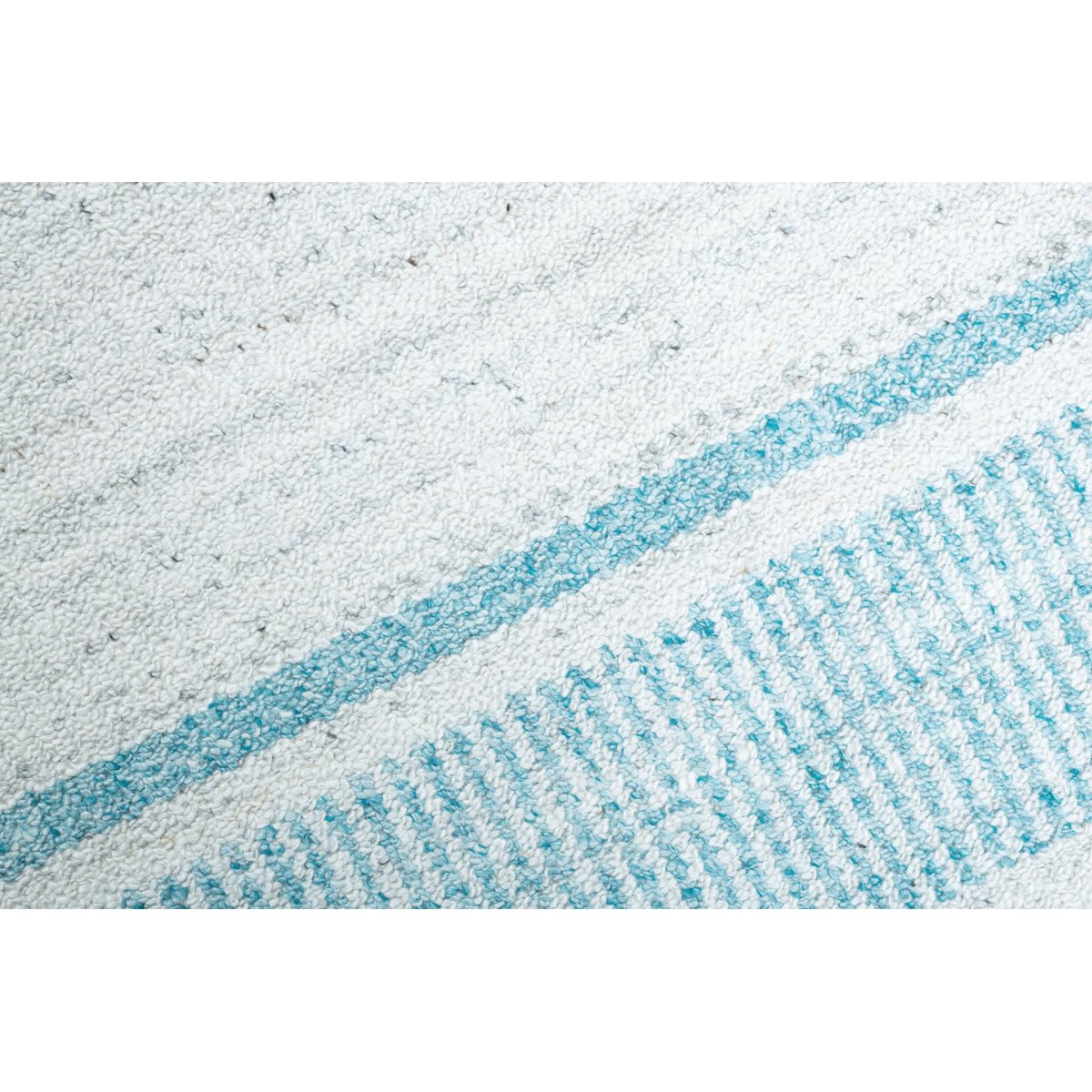 Tapis salon Darwin tissé plat en viscose turquoise, THEKO