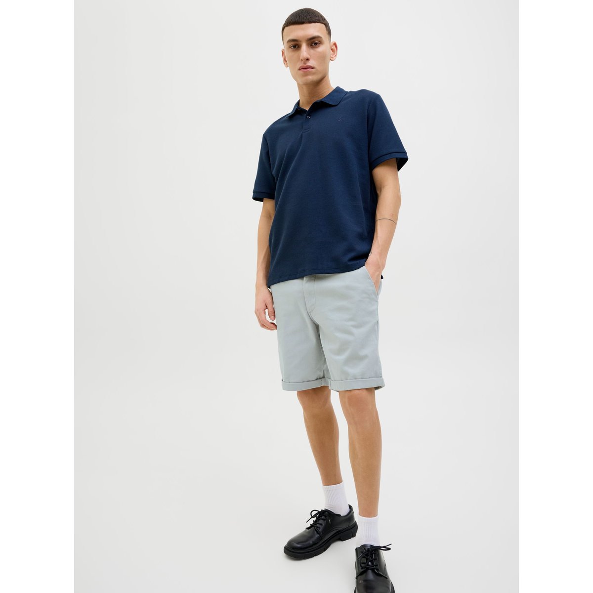 Short Chino grise - high-rise, JACK & JONES