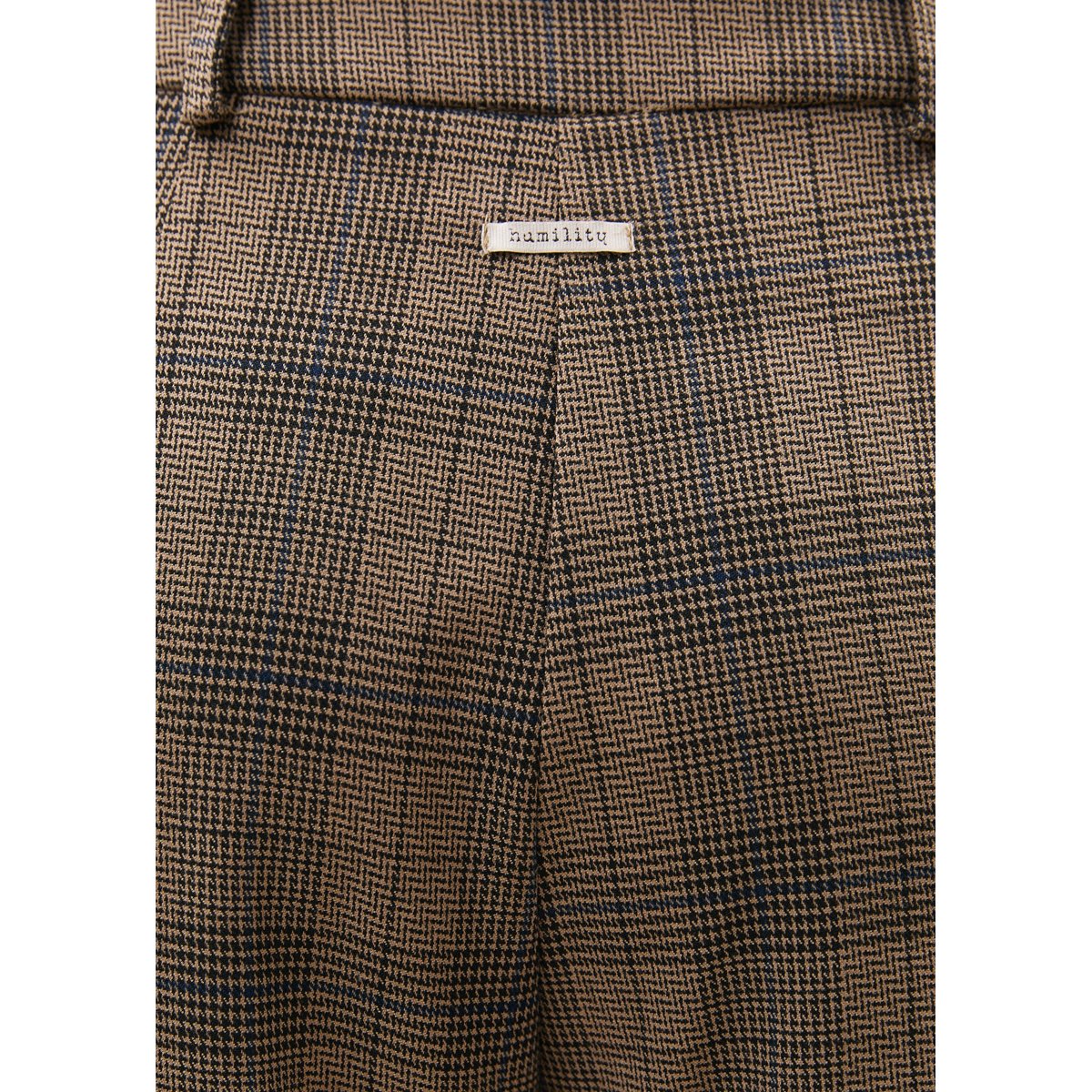 Pantalon large à motif prince de Galles greige/denim, HUMILITY