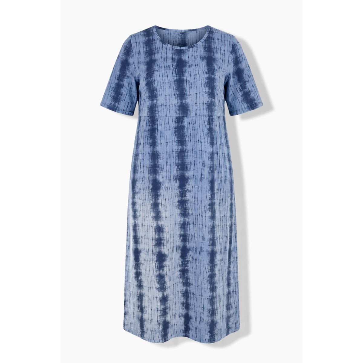 Robe midi avec rayures esprit batik bleu encre, ULLA POPKEN