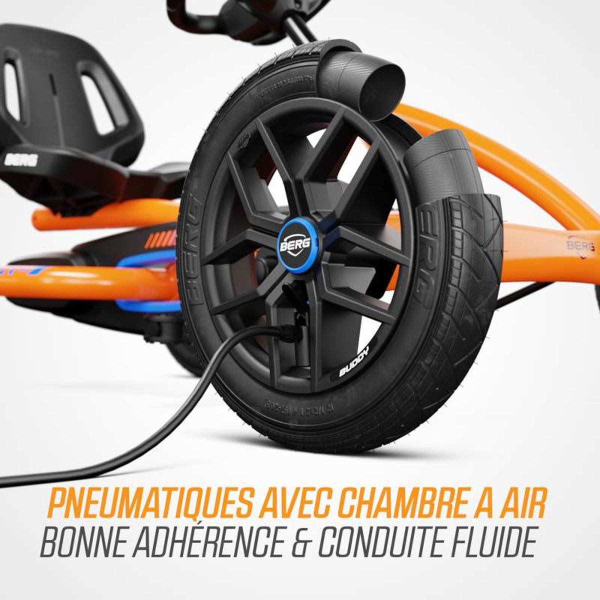 Kart à Pédales pour Enfants, 3+ Ans, Buddy B-Orange orange, BERG TOYS