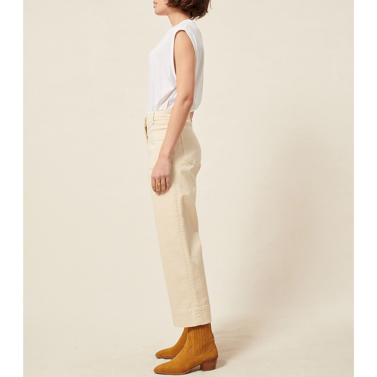 Loose jeans, wijd Seakey O ecru, SESSUN