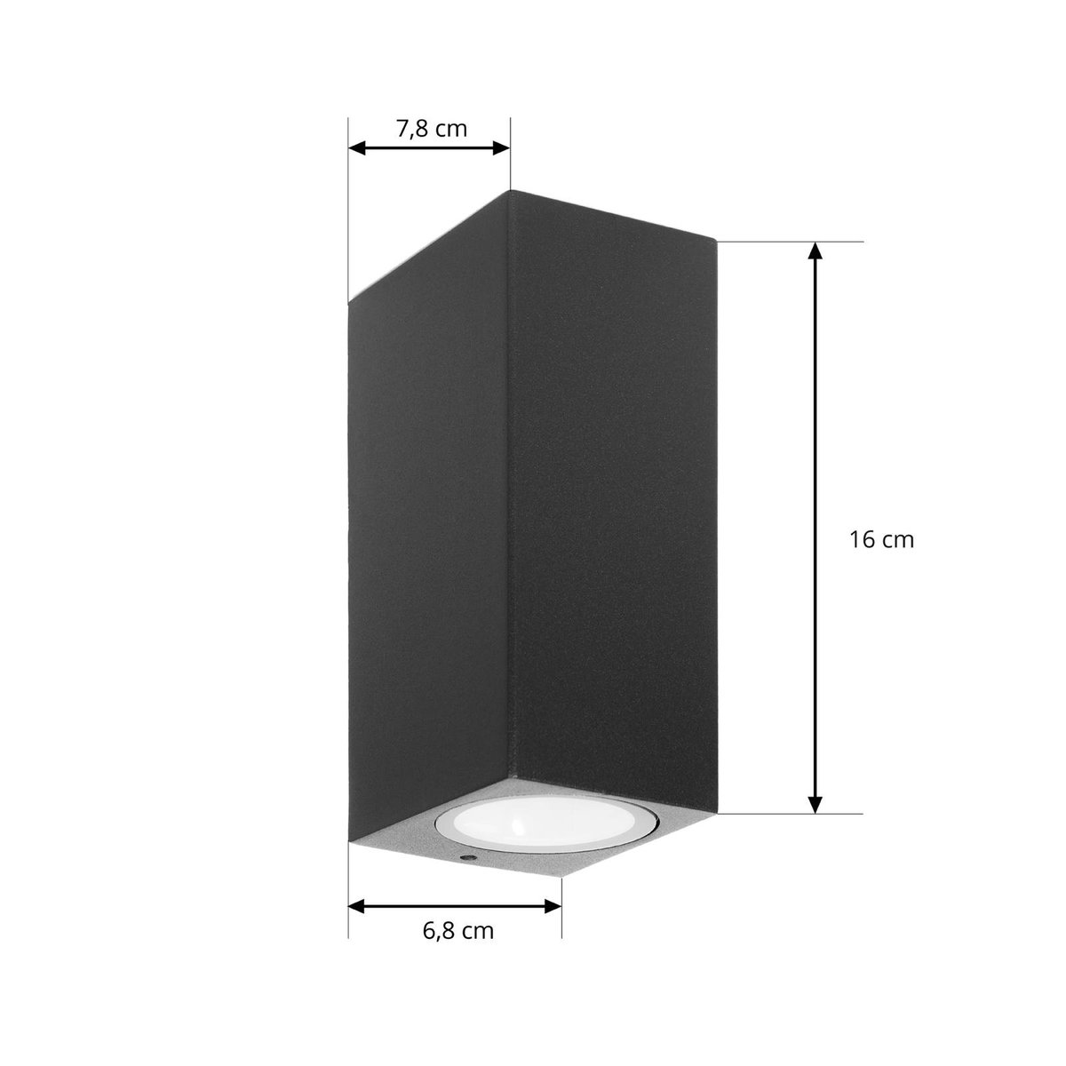 Applique extérieure en aluminium moderne noir, PRIOS