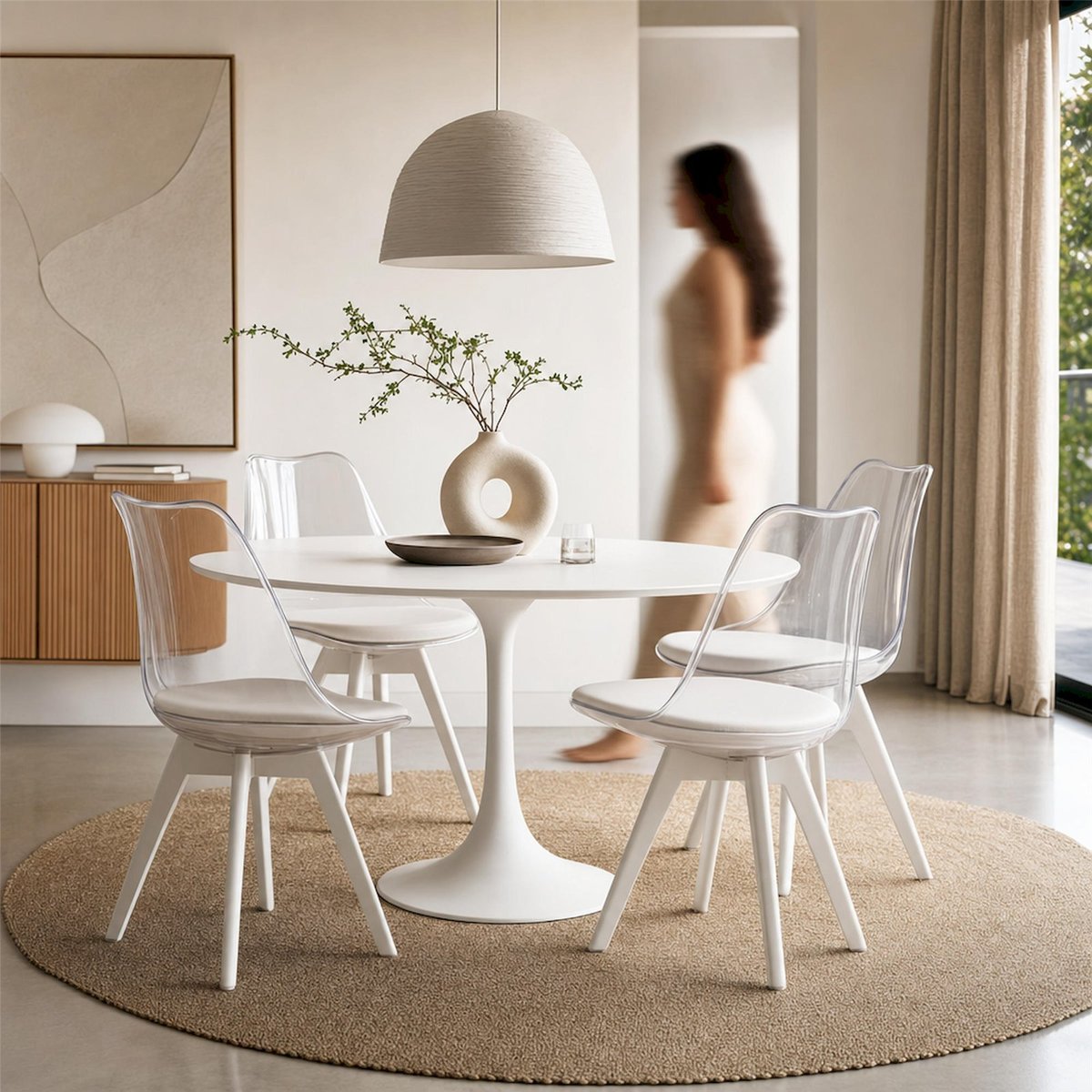 Chaise collection SIGETEC transparent et blanc, RECOLLECTION