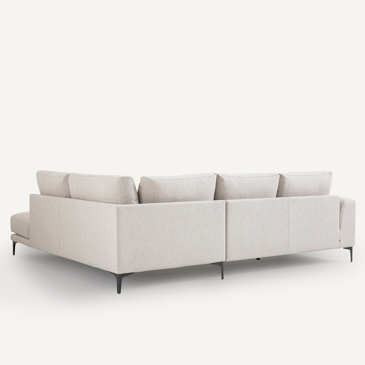 Geschlossenes Ecksofa Marsile mit Ecke rechts, Tweed-Optik elfenbein, AM.PM