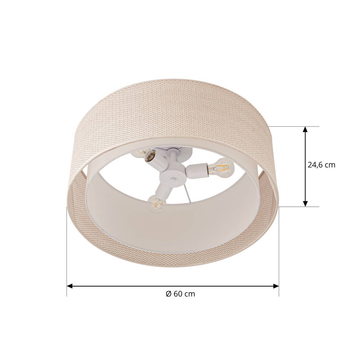 Plafonnier traditionnel, Soula beige, LINDBY