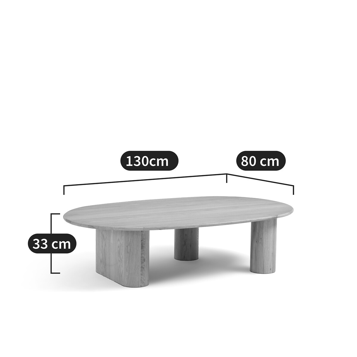 Table basse, en plaqué chêne, CELMAR naturel, LA REDOUTE INTERIEURS