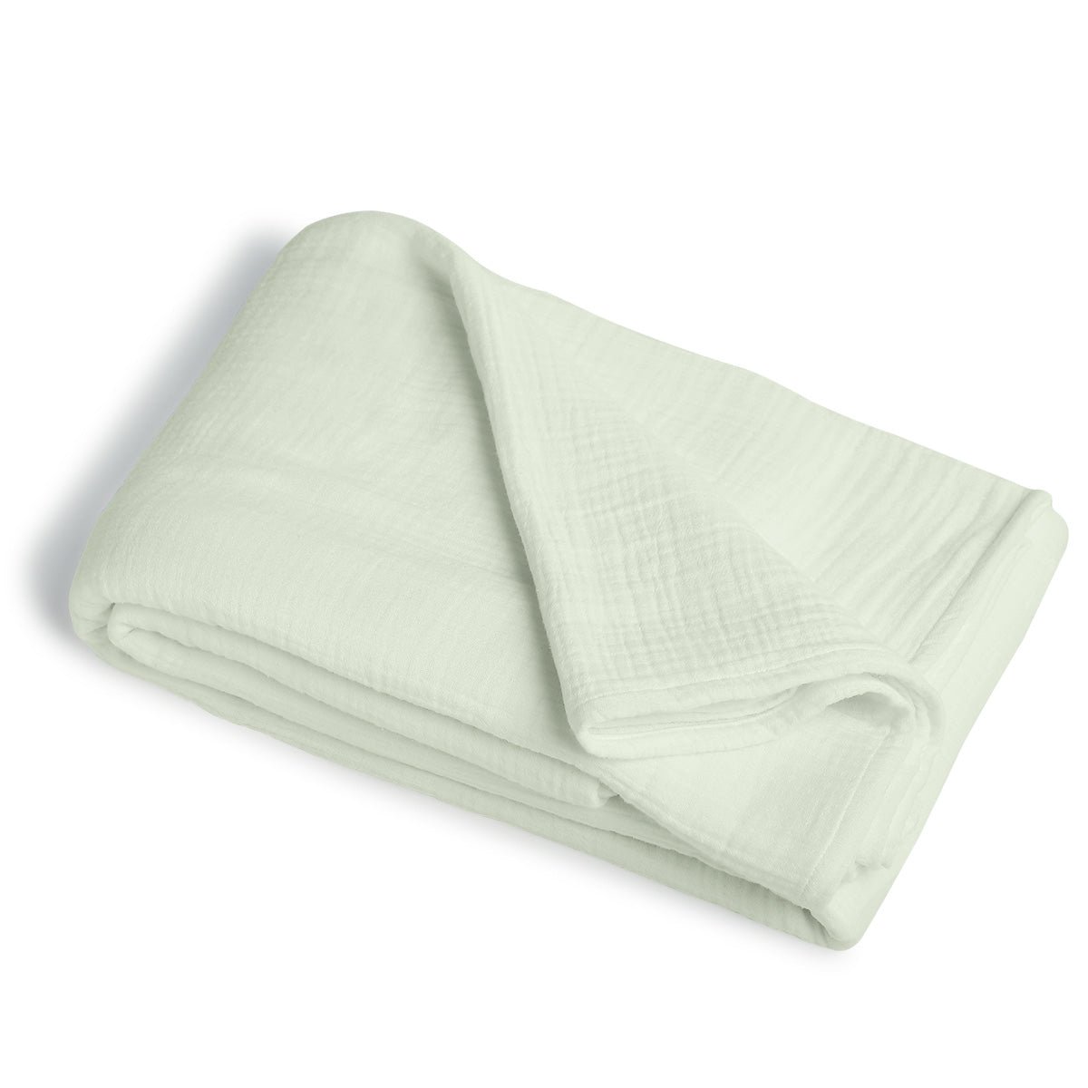 Nappe + 4 serviettes gaze de coton ALMA Made in Europe vert amande, FEBRONIE