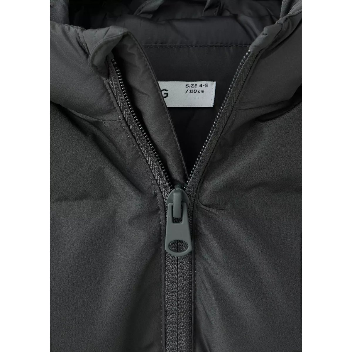 Anorak matelassé à capuche gris anthracite, MANGO BABY