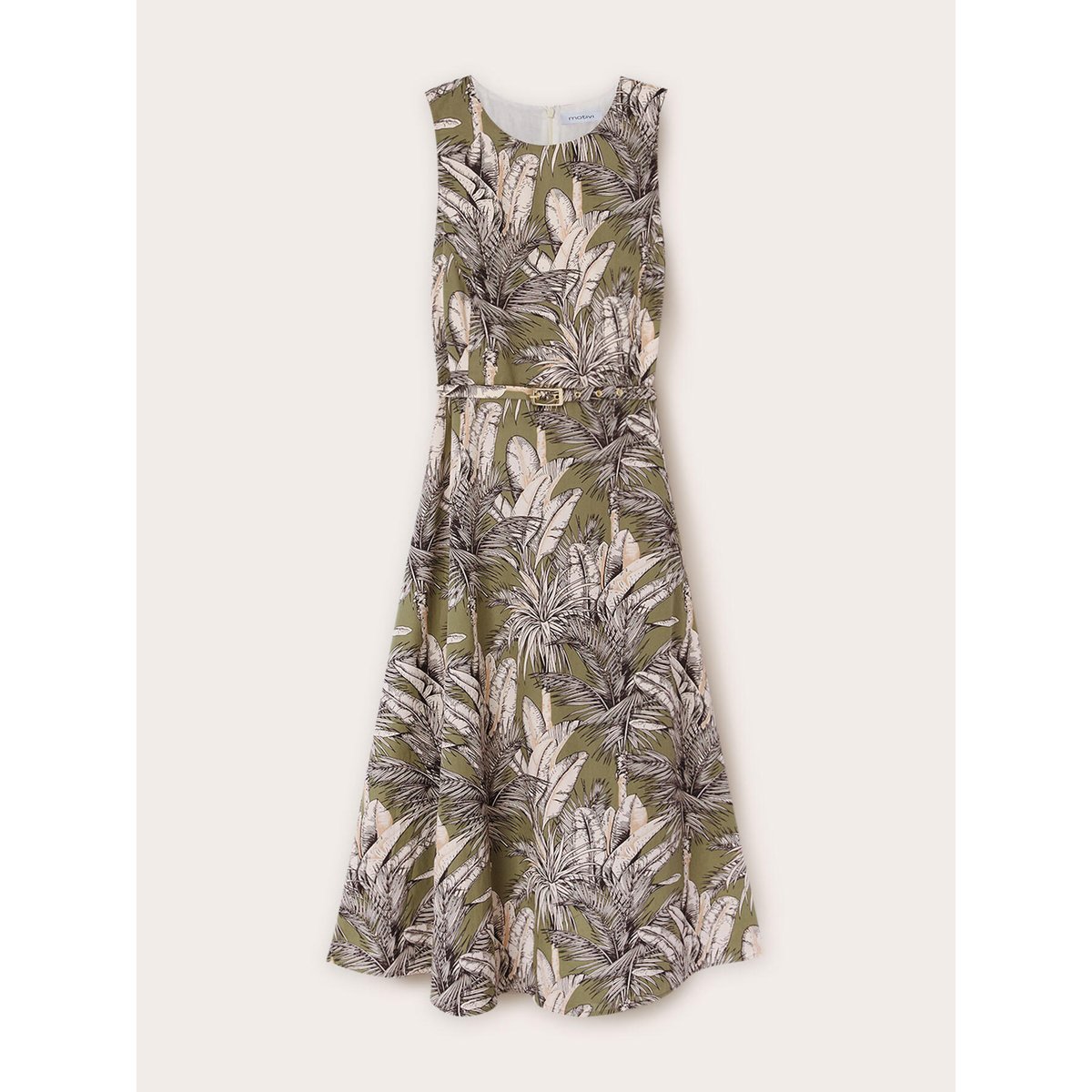 Robe évasée à motif jungle verde militare, MOTIVI