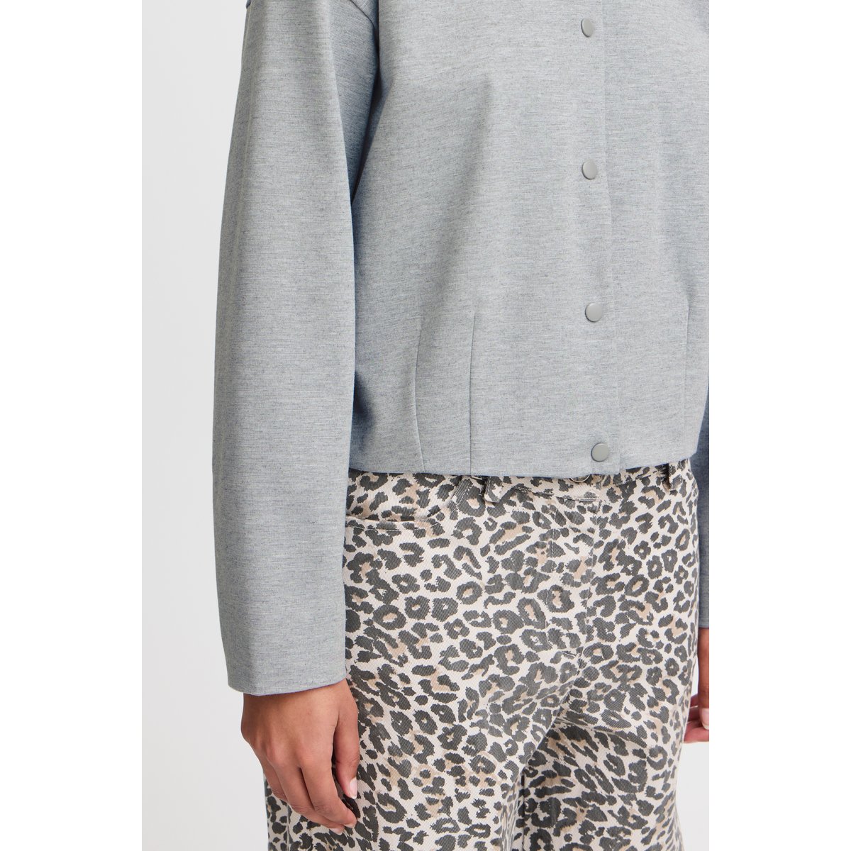 Outerwear gris grey melange, ICHI
