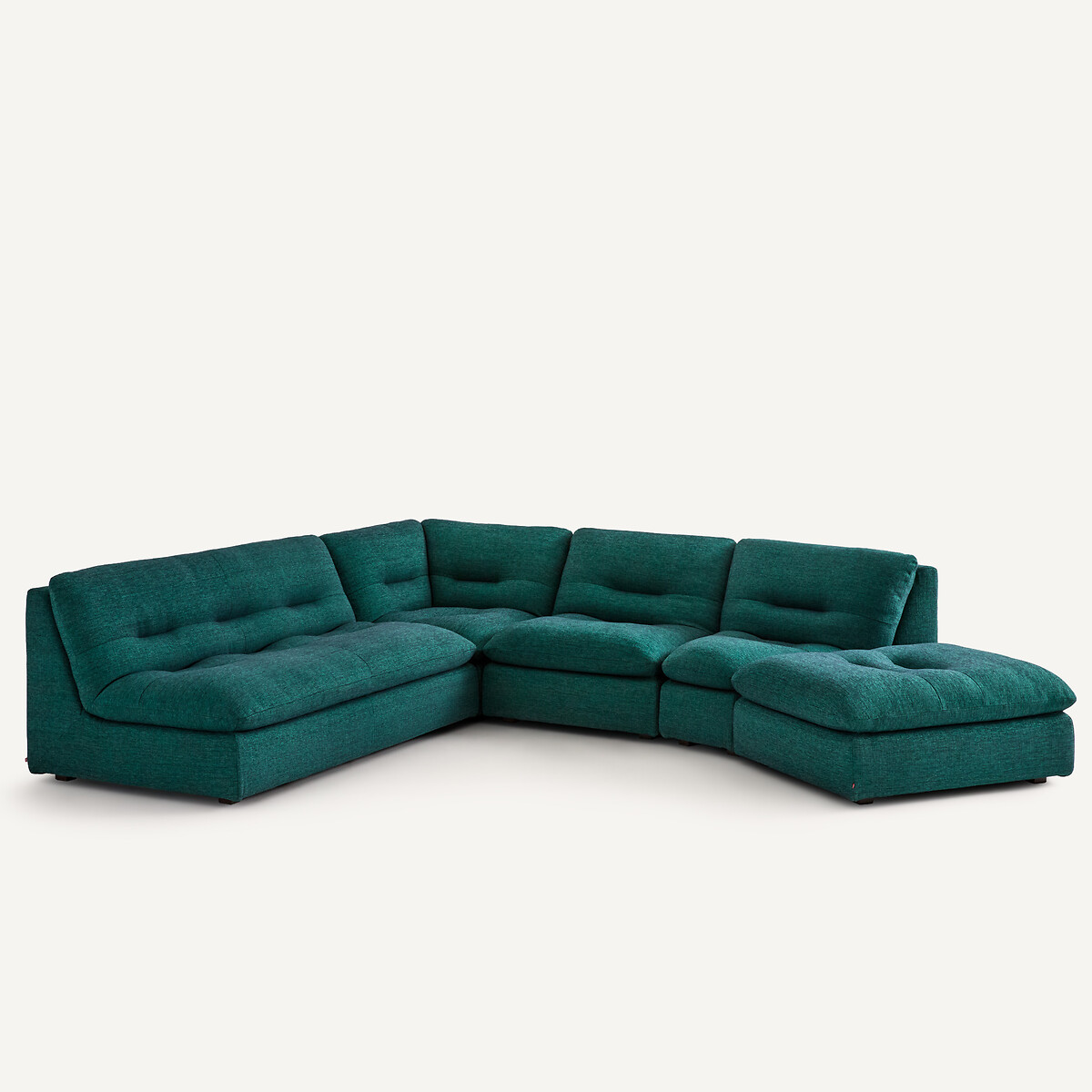 Chauffeuse, modulable, en toile jaspée, GIULIANO vert de minuit, AM.PM