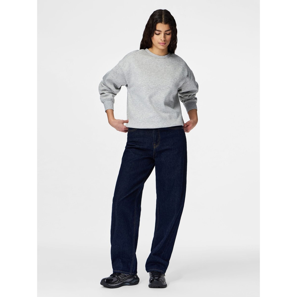 Sweat-Shirt gris - light grey melange, PIECES