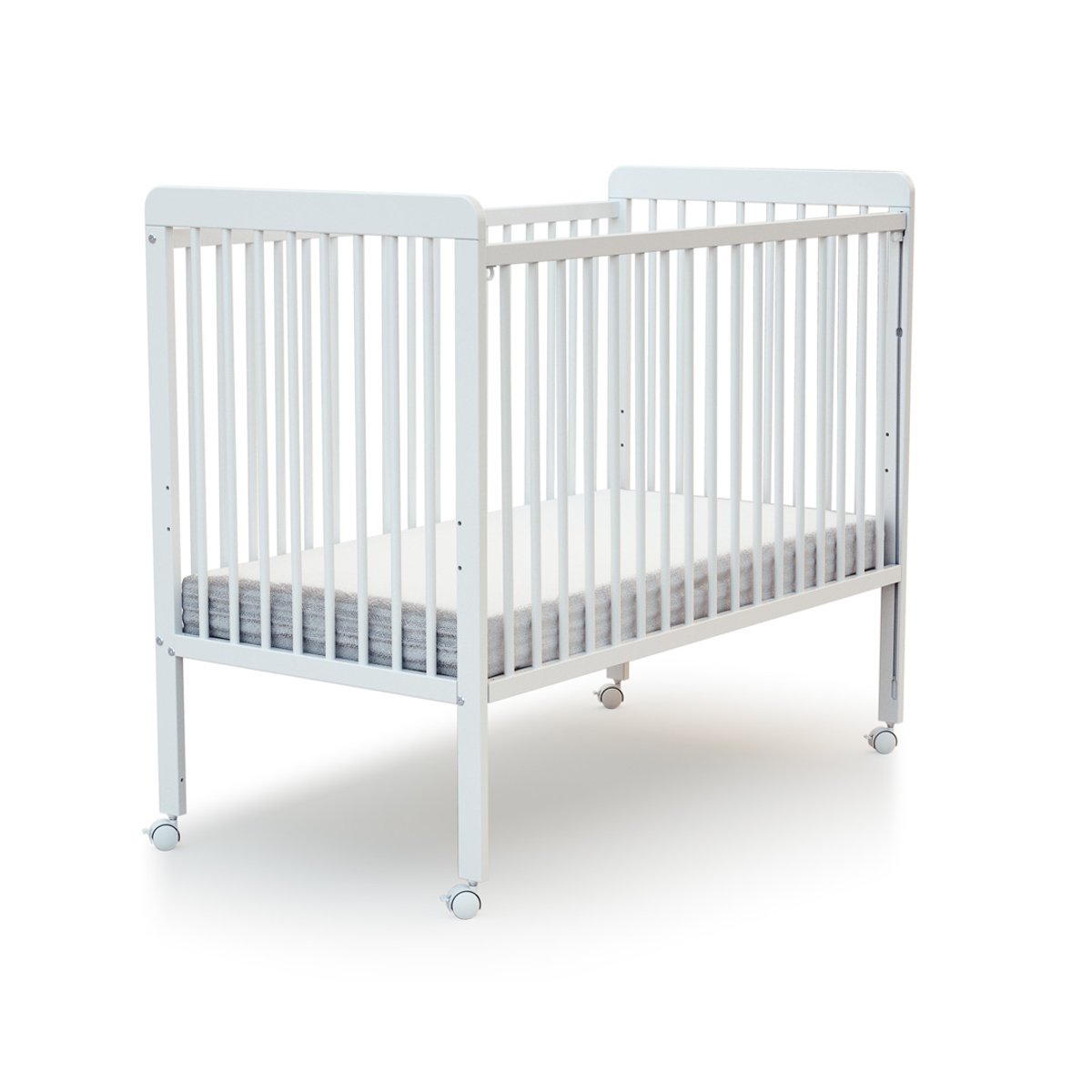 Lit bébé coulissant en bois avec matelas LIVO blanc, WEBABY