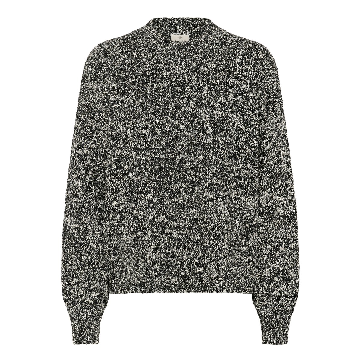 Pullover tricoté noir blanc black chalk knit, KAFFE