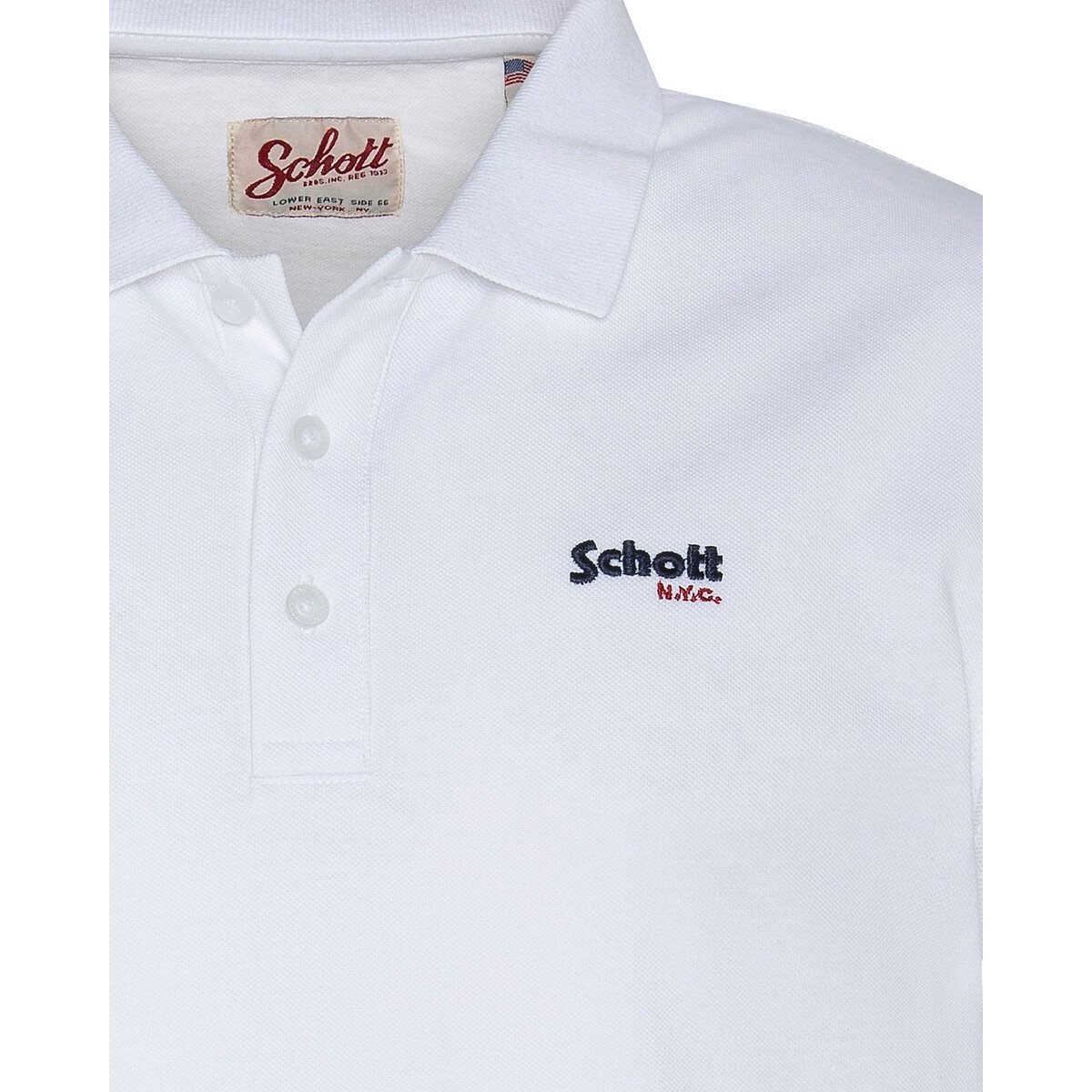 Polo en maille piquée PS Casual blanc, SCHOTT