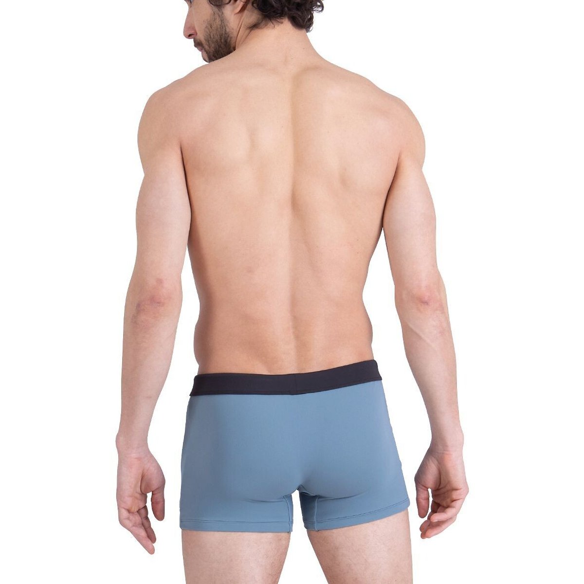 Boxer de bain avec poche zippée gris bleu, ATHENA