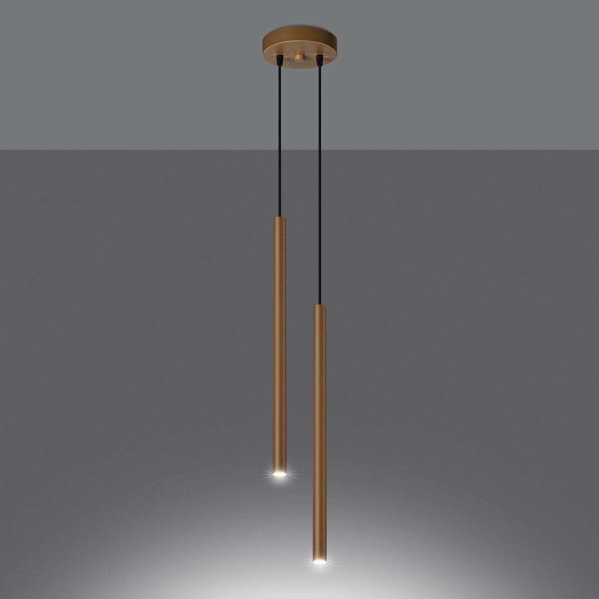 Suspension Acier Doré G9 2 Pastelo jaune, EDEN
