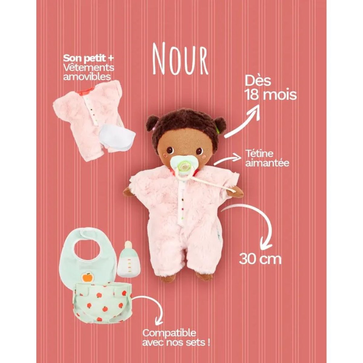 Poupon en tissu 30cm blanc, LILLIPUTIENS