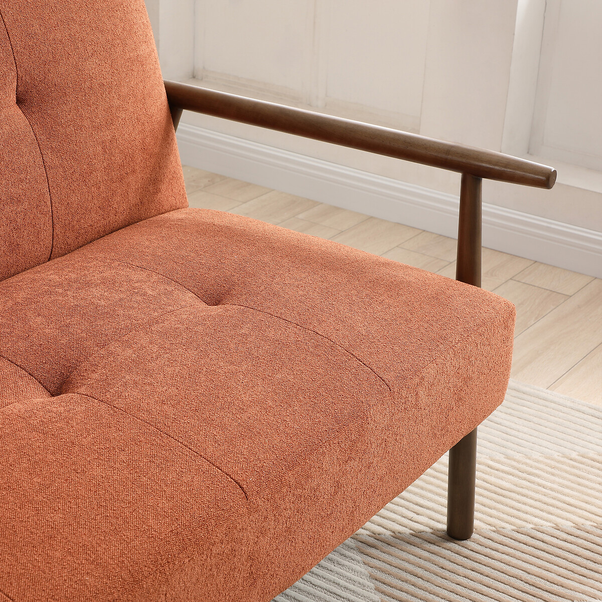 Padstow Textured Weave Click Clack Sofa Bed orange, SO'HOME