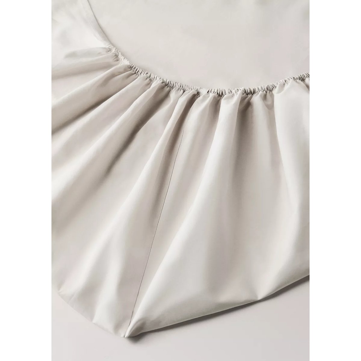 Drap-housse percale de coton 300 fils lit 160 cm sable, MANGO HOME