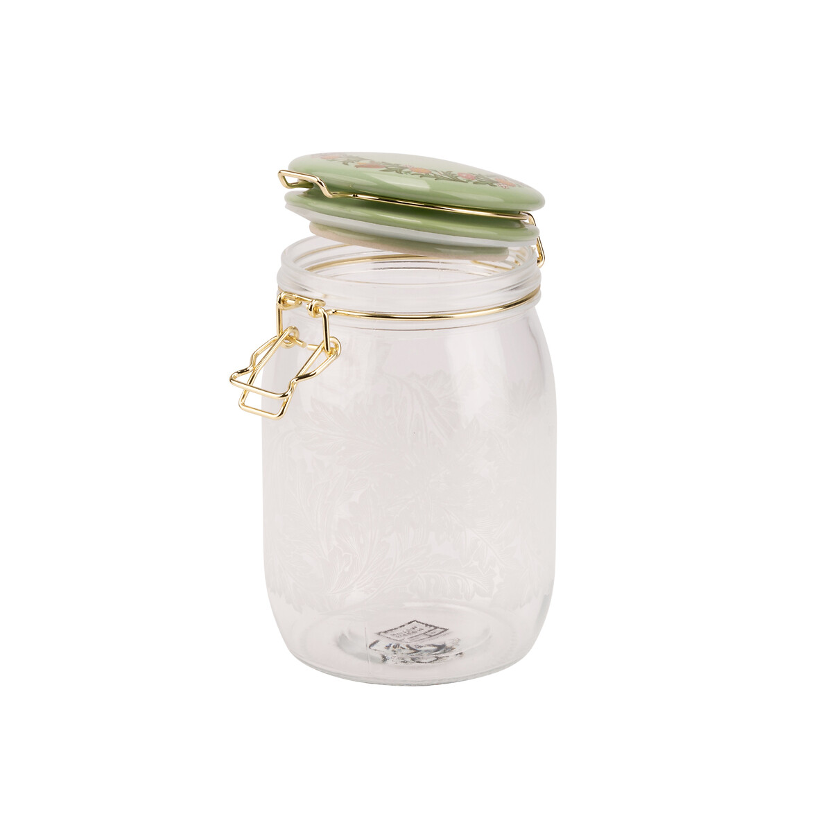 1l Kitchen Garden Cliptop Glass Storage Jar multi-coloured, WILLIAM MORRIS AT HOME