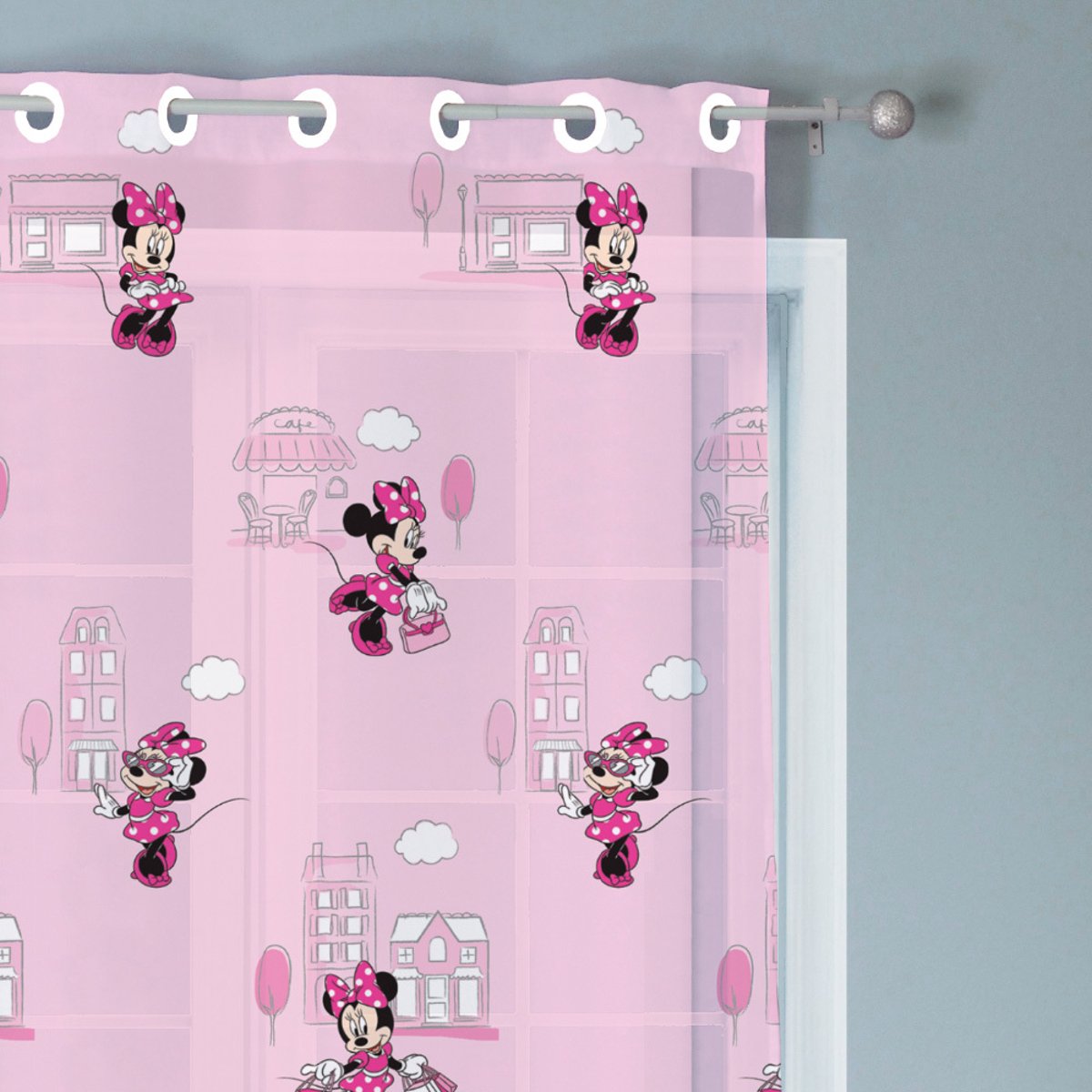 Voilage à œillets, CUTE rose, MINNIE MOUSE