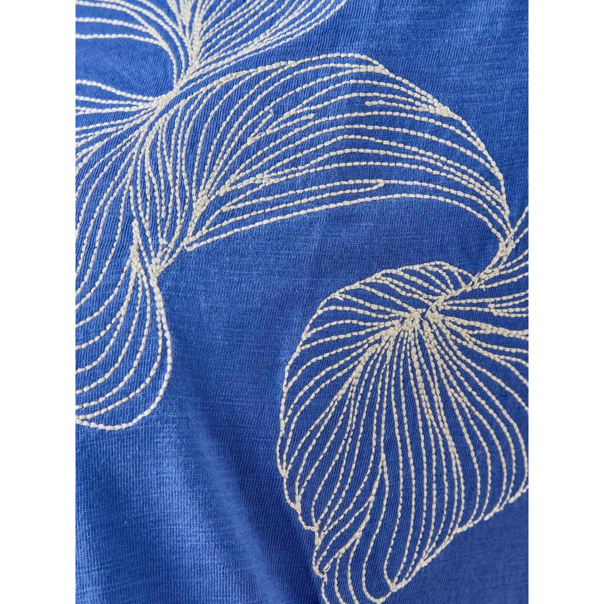 Blouse broderies col tunisien bleu, DAXON