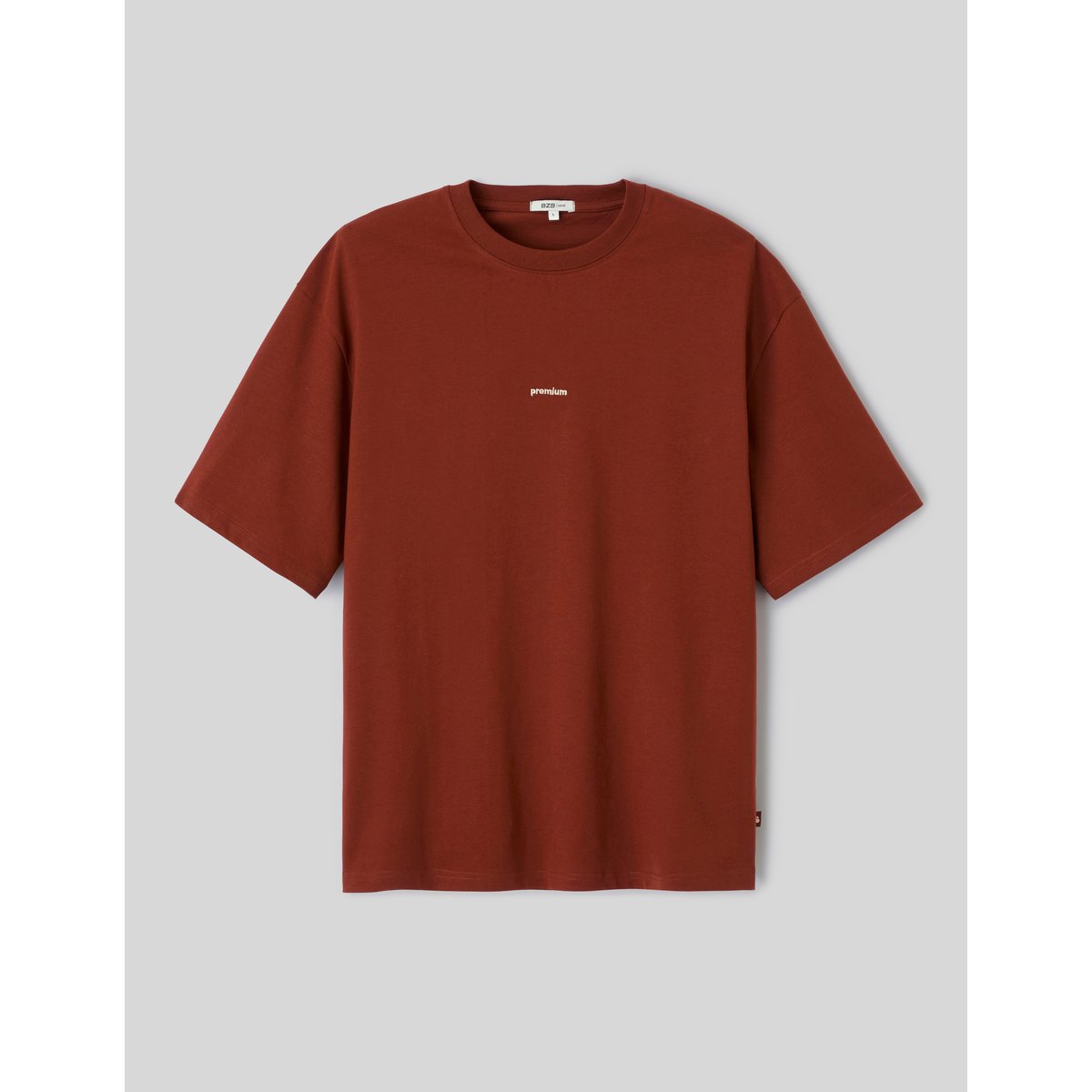 T-shirt broderie poitrine marron, BZB