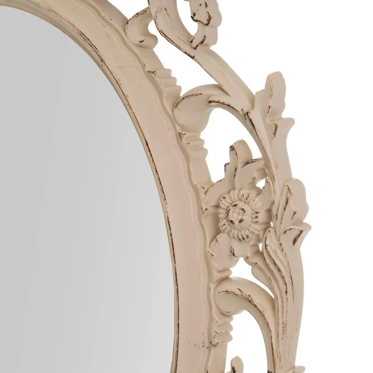 Miroir mural ovale avec moulures en polypropylène beige 48x2.5x69cm beige, WADIGA