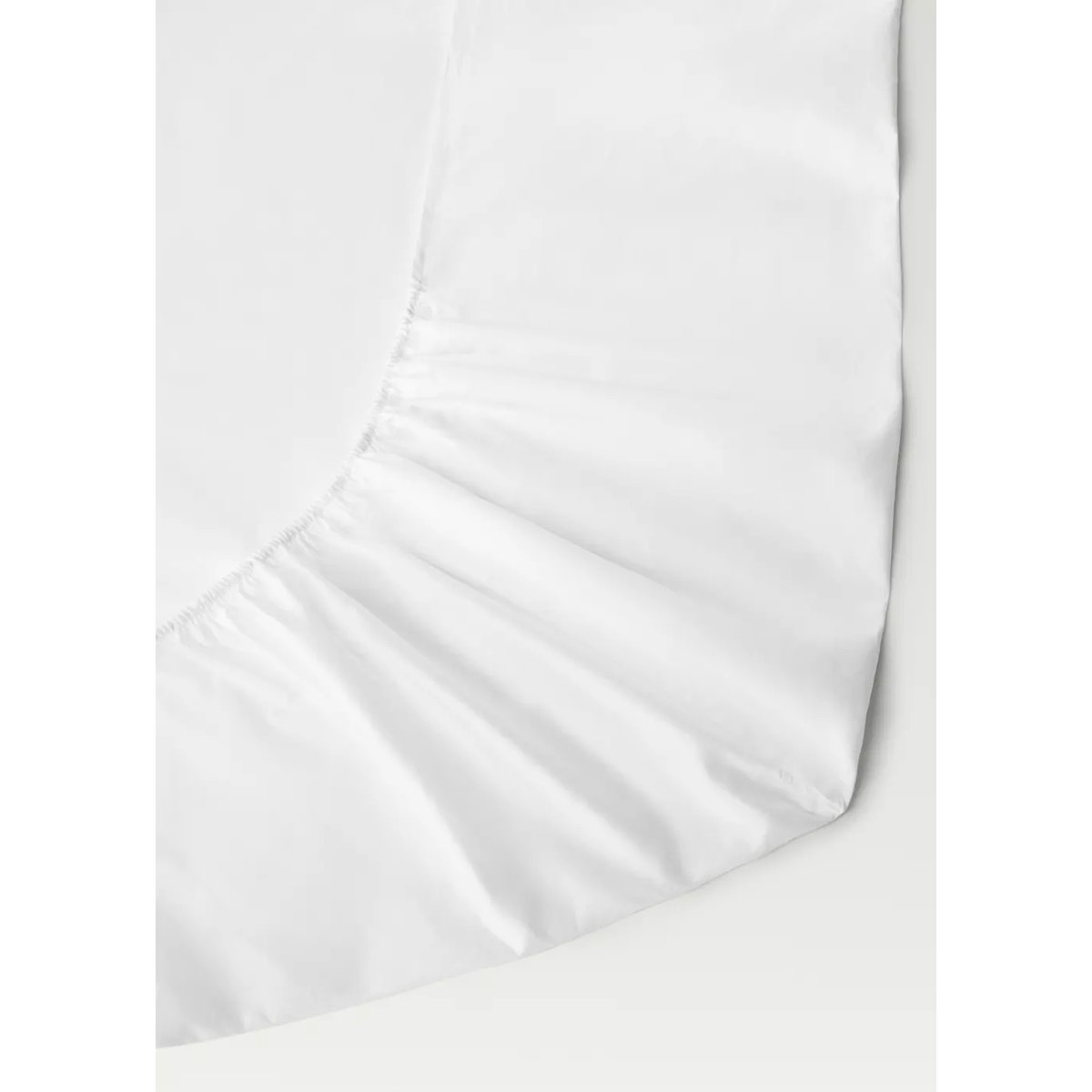 Drap-housse coton satin 600 fils lit 180 cm blanc, MANGO HOME