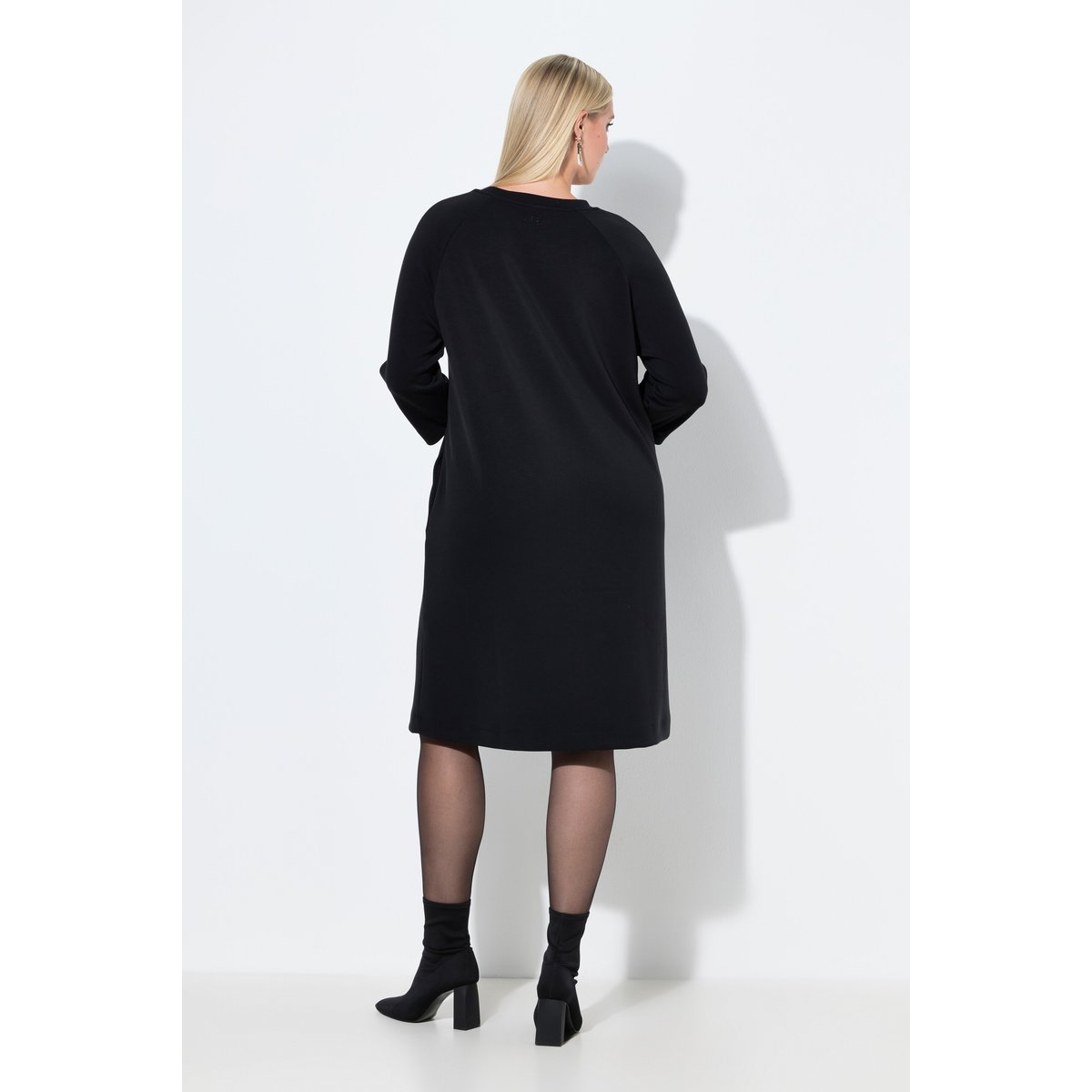 Robe en molleton de modal mélangé noir, ULLA POPKEN