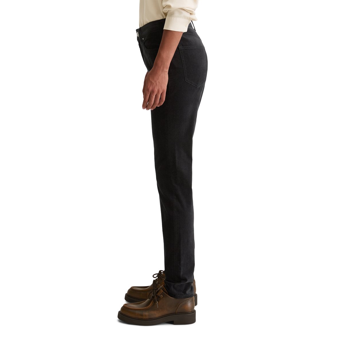 Pantalon en velours modèle Alkea slim en mélange de coton organique et de stretch noir, MARC O'POLO