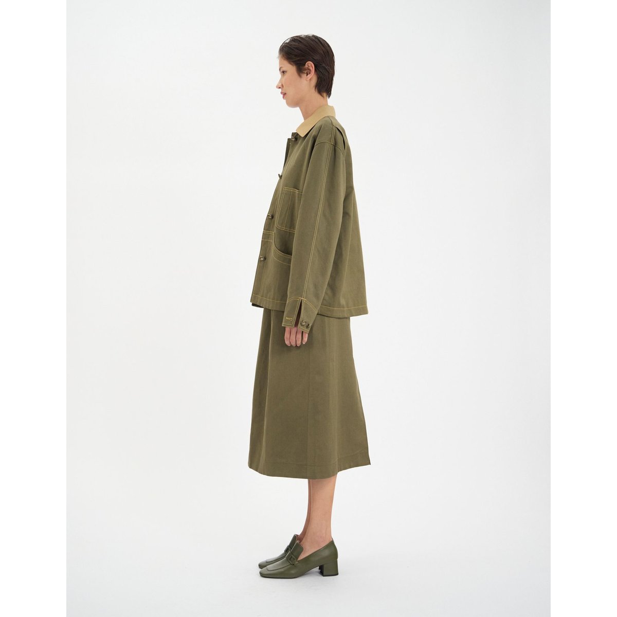 Veste de travail Melchior en coton kaki khaki, INES DE LA FRESSANGE PARIS